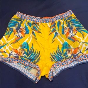 Yellow tropical shorts